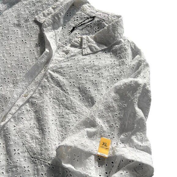 White Cropped Button down Blouse Size XL from Lefties Spain - Picture 2 of 8